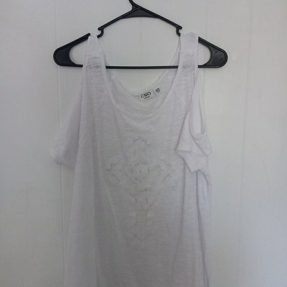 Cato white shirt with unique sleeves and lace